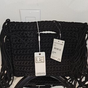 Urban Outfitters Black Crochet Clutch